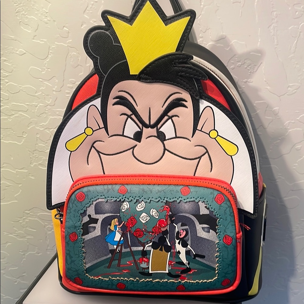 Loungefly Black and Red Queen of Hearts Backpack